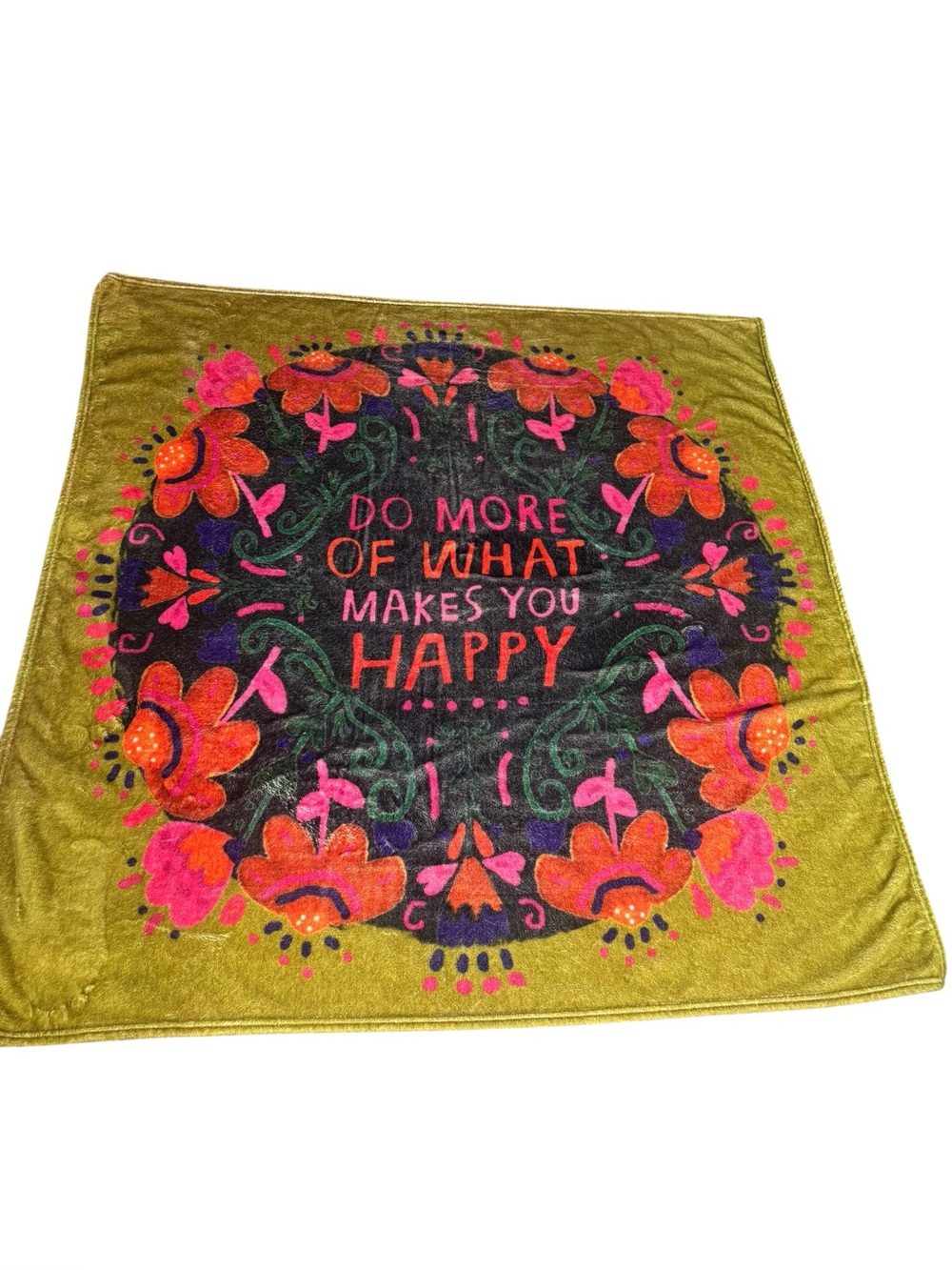 Natural life cozy throw blanket motivational ‘do more of what makes you happy’